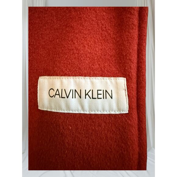 Calvin Klein Red Wool Cashmere Blend Coat Women’s Classic Button Front Jacket - Picture 8 of 12
